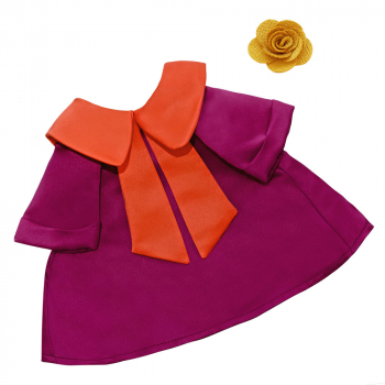 Красное платье с оранжевым воротником для Зайки Ми (малый)
