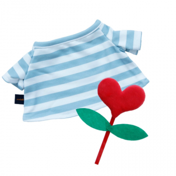 Тельняшка и фетровое сердечко на палочке - одежда для Басика 25 см