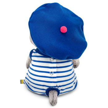 Басик BABY в полосатом комбинезоне и берете (20 см.)