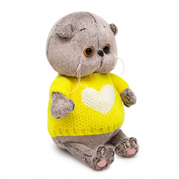 Басик BABY в свитере с сердцем (20 см.)